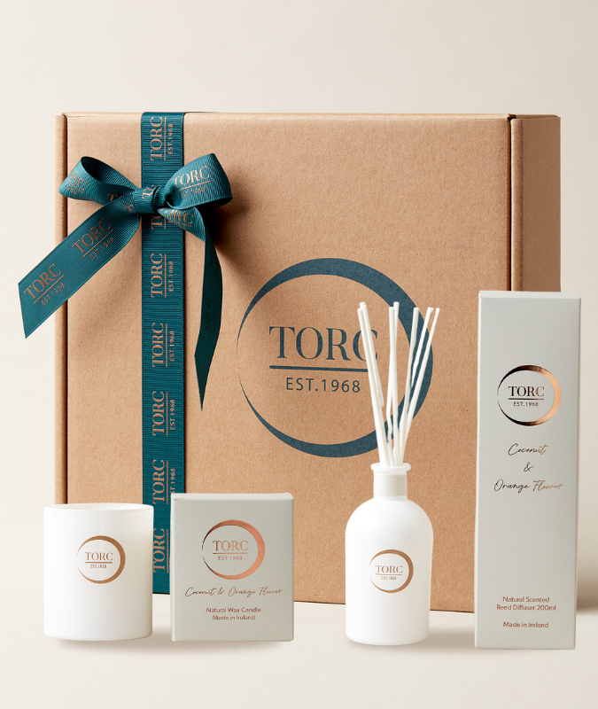 Torc gift box with products in front