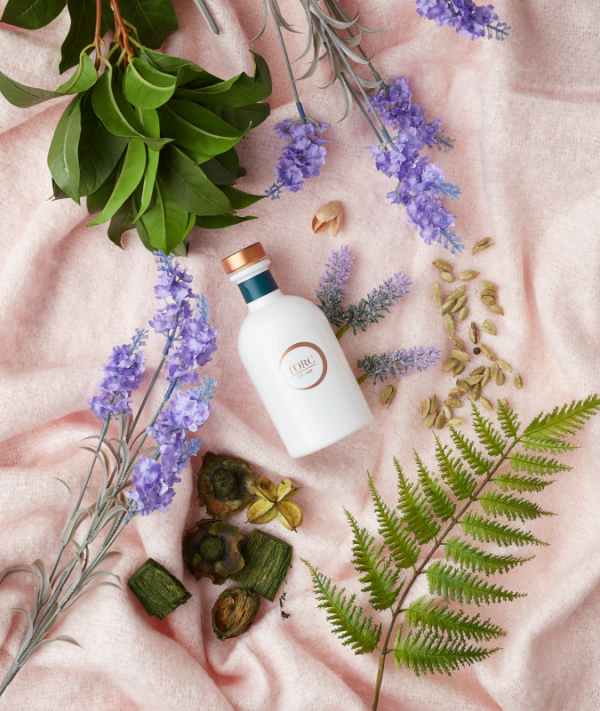 Wild Bergamot and Leather Diffuser pink background