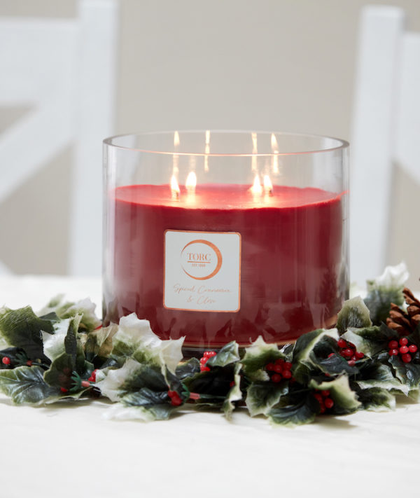 Spiced Cinnamon & Clove 4 Wick Christmas Candle - Image 3