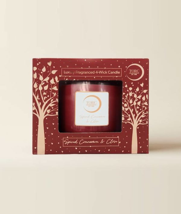 Spiced Cinnamon & Clove 4 Wick Christmas Candle
