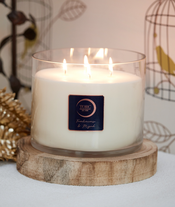 Frankincense & Myrrh 4 Wick Christmas Candle - Torc Candles